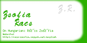 zsofia racs business card